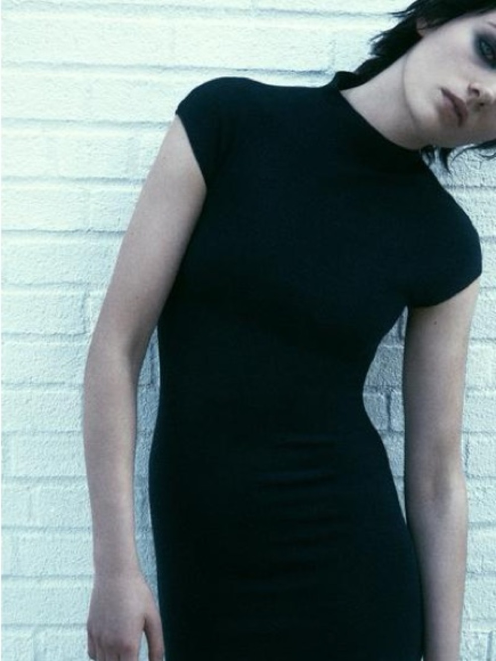 Zara Black Cap-Sleeve Mini Bodycon Dress